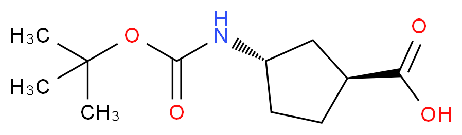 (1S,3S)-3-{[(tert-butoxy)carbonyl]amino}cyclopentane-1-carboxylic acid_分子结构_CAS_161601-29-2