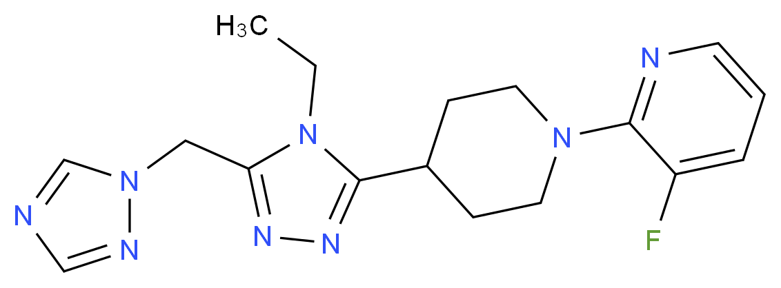 2-{4-[4-ethyl-5-(1H-1,2,4-triazol-1-ylmethyl)-4H-1,2,4-triazol-3-yl]piperidin-1-yl}-3-fluoropyridine_分子结构_CAS_)