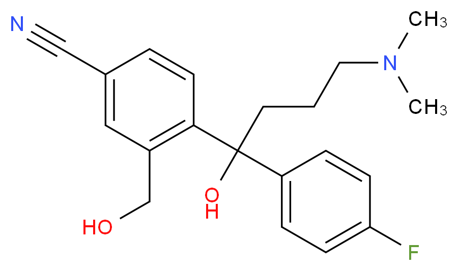 4-[4-(DiMethylaMino)-1-(4-fluorophenyl)-1-hydroxybutyl]-3-(hydroxyMethyl)benzonitrile_分子结构_CAS_103146-25-4)