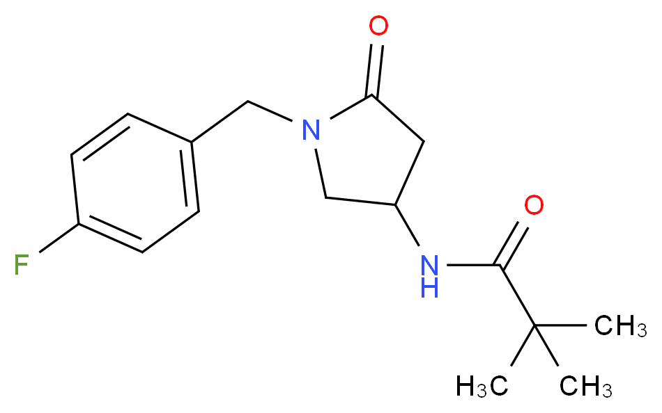 N-[1-(4-fluorobenzyl)-5-oxo-3-pyrrolidinyl]-2,2-dimethylpropanamide_分子结构_CAS_)