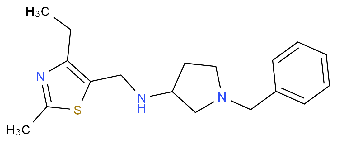 1-benzyl-N-[(4-ethyl-2-methyl-1,3-thiazol-5-yl)methyl]pyrrolidin-3-amine_分子结构_CAS_)