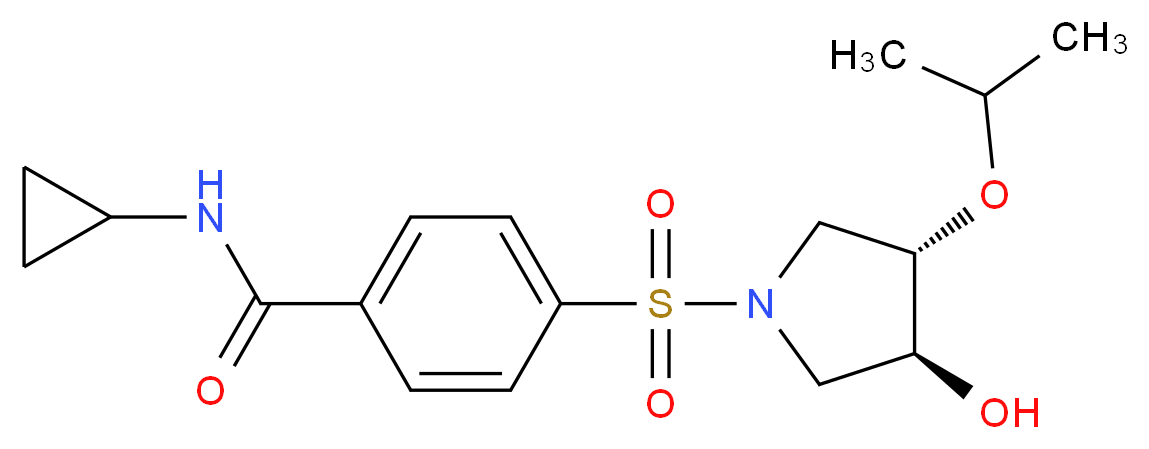 N-cyclopropyl-4-{[(3S*,4S*)-3-hydroxy-4-isopropoxy-1-pyrrolidinyl]sulfonyl}benzamide_分子结构_CAS_)