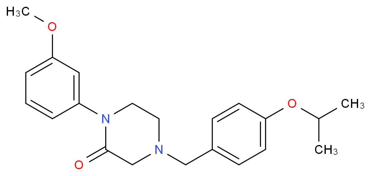 4-(4-isopropoxybenzyl)-1-(3-methoxyphenyl)-2-piperazinone_分子结构_CAS_)