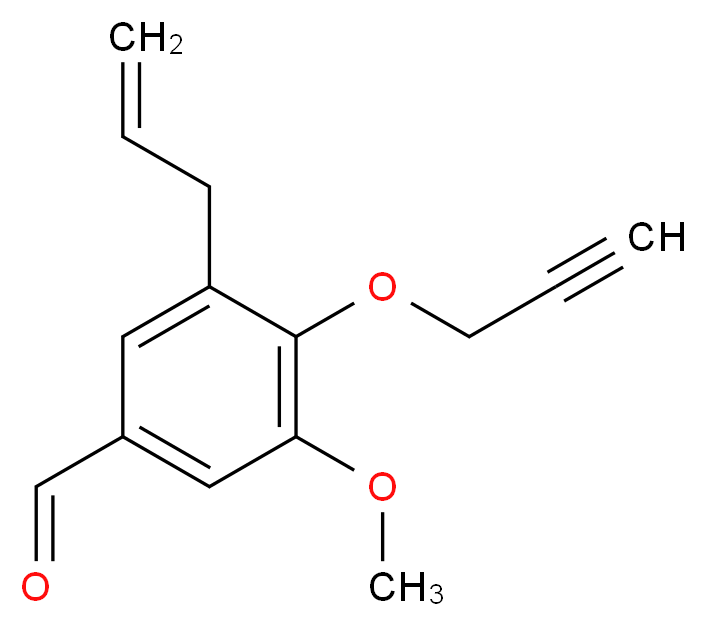 3-methoxy-5-(prop-2-en-1-yl)-4-(prop-2-yn-1-yloxy)benzaldehyde_分子结构_CAS_872183-39-6