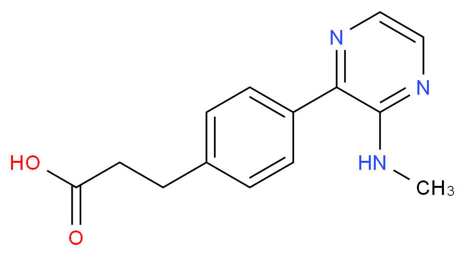 3-{4-[3-(methylamino)pyrazin-2-yl]phenyl}propanoic acid_分子结构_CAS_)