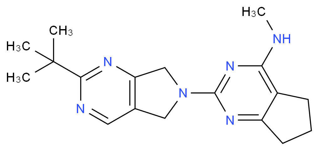 2-(2-tert-butyl-5,7-dihydro-6H-pyrrolo[3,4-d]pyrimidin-6-yl)-N-methyl-6,7-dihydro-5H-cyclopenta[d]pyrimidin-4-amine_分子结构_CAS_)