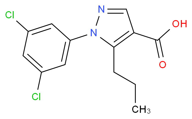 1-(3,5-dichlorophenyl)-5-propyl-1H-pyrazole-4-carboxylic acid_分子结构_CAS_306936-60-7