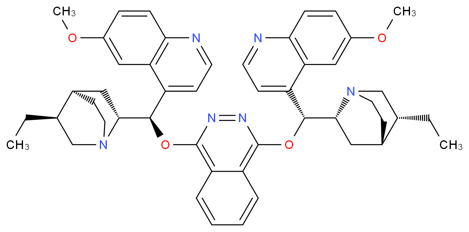 1-[(R)-[(2R,4R,5S)-5-ethyl-1-azabicyclo[2.2.2]octan-2-yl](6-methoxyquinolin-4-yl)methoxy]-4-[(R)-[(2R,4S,5R)-5-ethyl-1-azabicyclo[2.2.2]octan-2-yl](6-methoxyquinolin-4-yl)methoxy]phthalazine_分子结构_CAS_140924-50-1