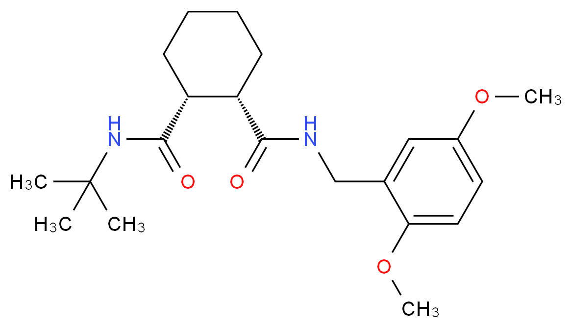(1R*,2S*)-N-(tert-butyl)-N'-(2,5-dimethoxybenzyl)cyclohexane-1,2-dicarboxamide_分子结构_CAS_)