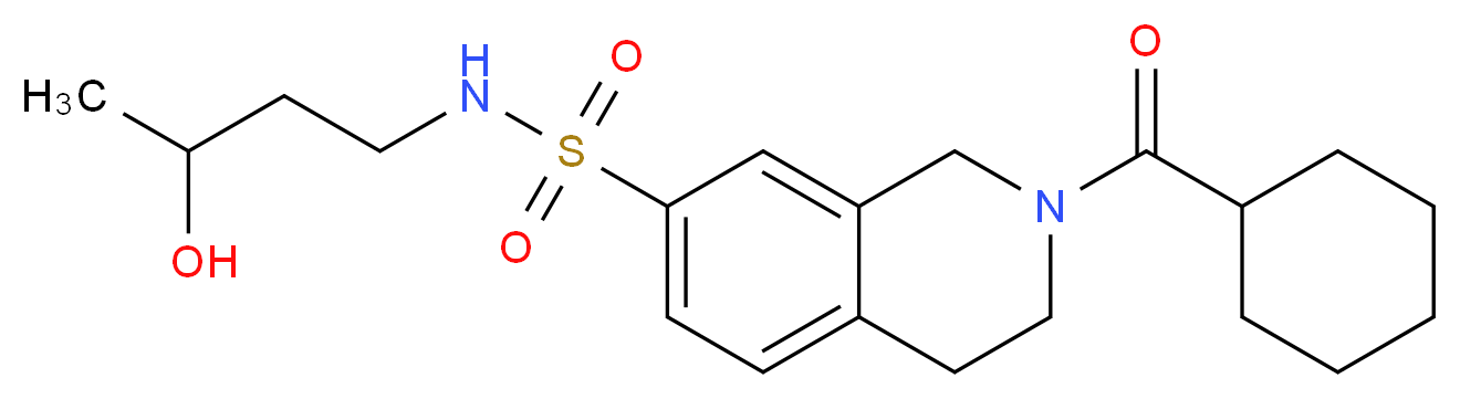 2-(cyclohexylcarbonyl)-N-(3-hydroxybutyl)-1,2,3,4-tetrahydroisoquinoline-7-sulfonamide_分子结构_CAS_)