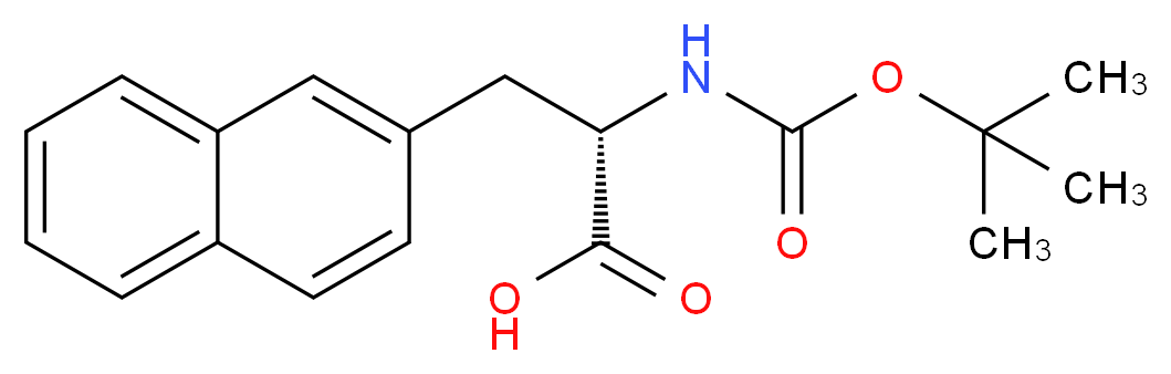 (2S)-2-{[(tert-butoxy)carbonyl]amino}-3-(naphthalen-2-yl)propanoic acid_分子结构_CAS_58438-04-3