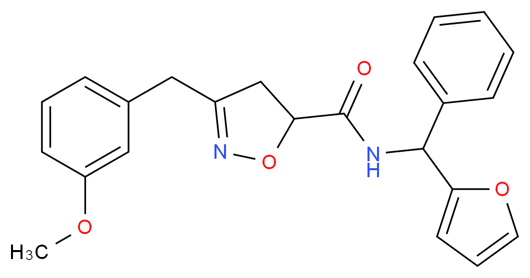 N-[2-furyl(phenyl)methyl]-3-(3-methoxybenzyl)-4,5-dihydro-5-isoxazolecarboxamide_分子结构_CAS_)