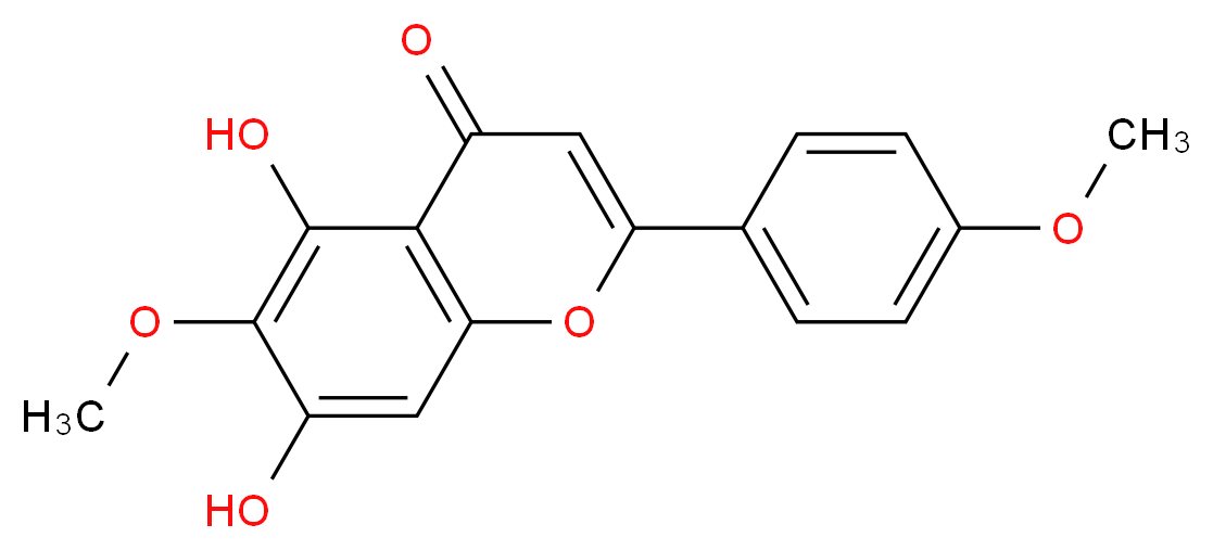 5,7-dihydroxy-6-methoxy-2-(4-methoxyphenyl)-4H-chromen-4-one_分子结构_CAS_520-12-7