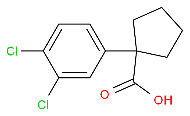 1-(3,4-dichlorophenyl)cyclopentane-1-carboxylic acid_分子结构_CAS_437650-06-1