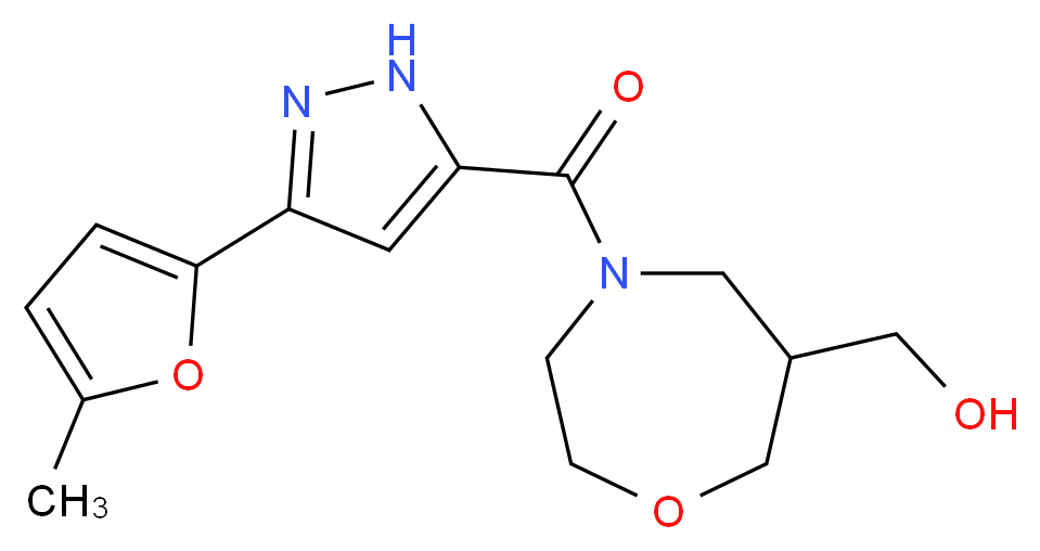 (4-{[3-(5-methyl-2-furyl)-1H-pyrazol-5-yl]carbonyl}-1,4-oxazepan-6-yl)methanol_分子结构_CAS_)