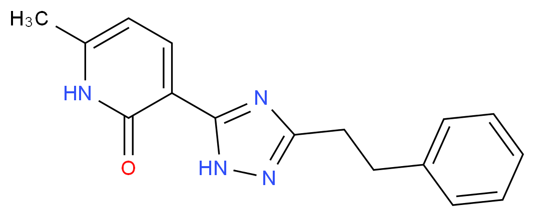 6-methyl-3-[3-(2-phenylethyl)-1H-1,2,4-triazol-5-yl]pyridin-2(1H)-one_分子结构_CAS_)
