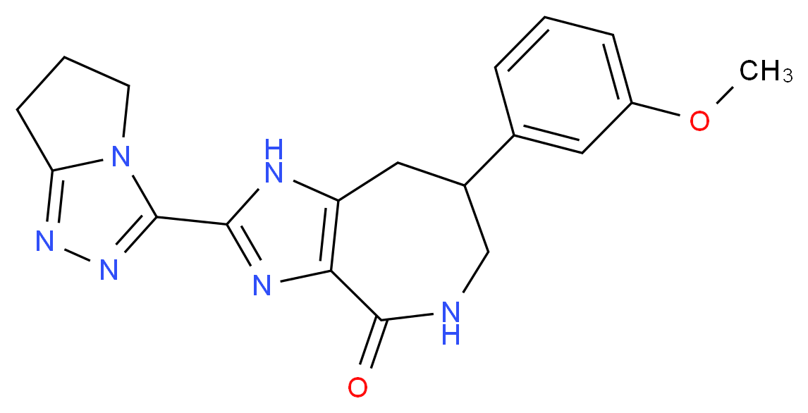 2-(6,7-dihydro-5H-pyrrolo[2,1-c][1,2,4]triazol-3-yl)-7-(3-methoxyphenyl)-5,6,7,8-tetrahydroimidazo[4,5-c]azepin-4(1H)-one_分子结构_CAS_)