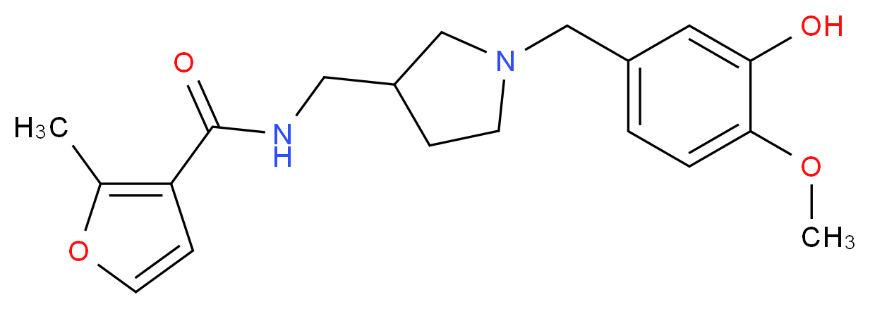 N-{[1-(3-hydroxy-4-methoxybenzyl)pyrrolidin-3-yl]methyl}-2-methyl-3-furamide_分子结构_CAS_)