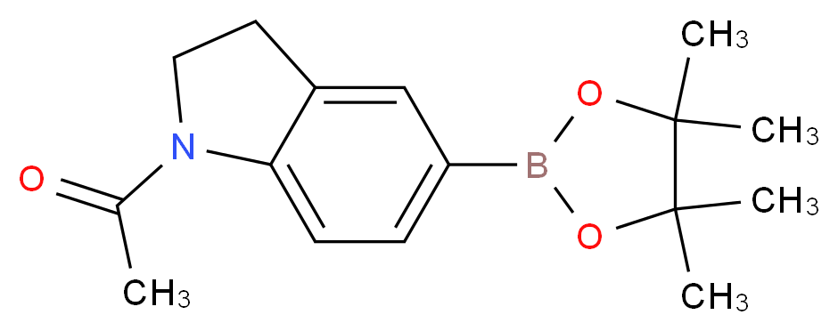 1-[5-(tetramethyl-1,3,2-dioxaborolan-2-yl)-2,3-dihydro-1H-indol-1-yl]ethan-1-one_分子结构_CAS_937591-32-7