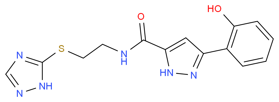 3-(2-hydroxyphenyl)-N-[2-(1H-1,2,4-triazol-5-ylthio)ethyl]-1H-pyrazole-5-carboxamide_分子结构_CAS_)