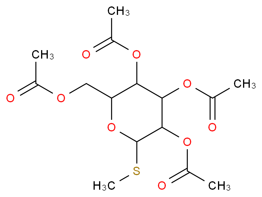 [3,4,5-tris(acetyloxy)-6-(methylsulfanyl)oxan-2-yl]methyl acetate_分子结构_CAS_64550-71-6