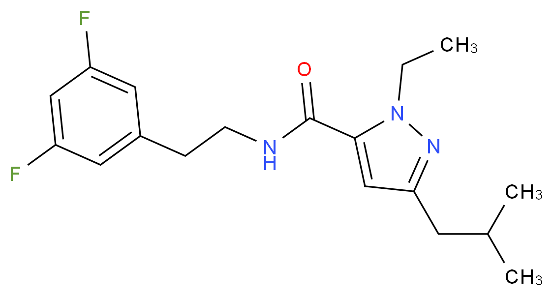 N-[2-(3,5-difluorophenyl)ethyl]-1-ethyl-3-isobutyl-1H-pyrazole-5-carboxamide_分子结构_CAS_)