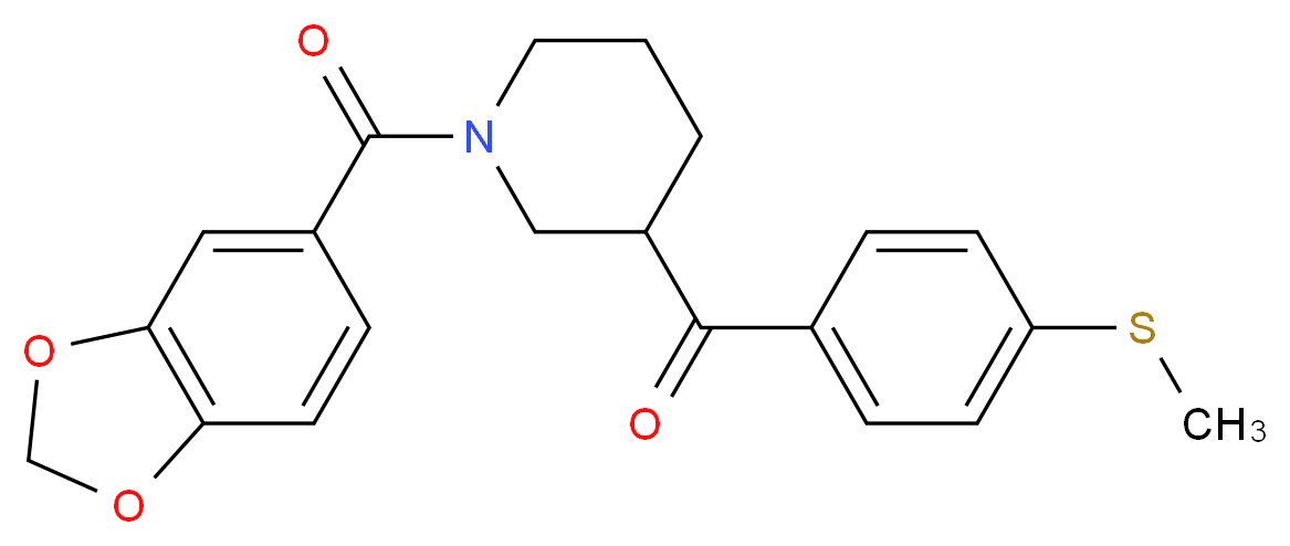 [1-(1,3-benzodioxol-5-ylcarbonyl)-3-piperidinyl][4-(methylthio)phenyl]methanone_分子结构_CAS_)