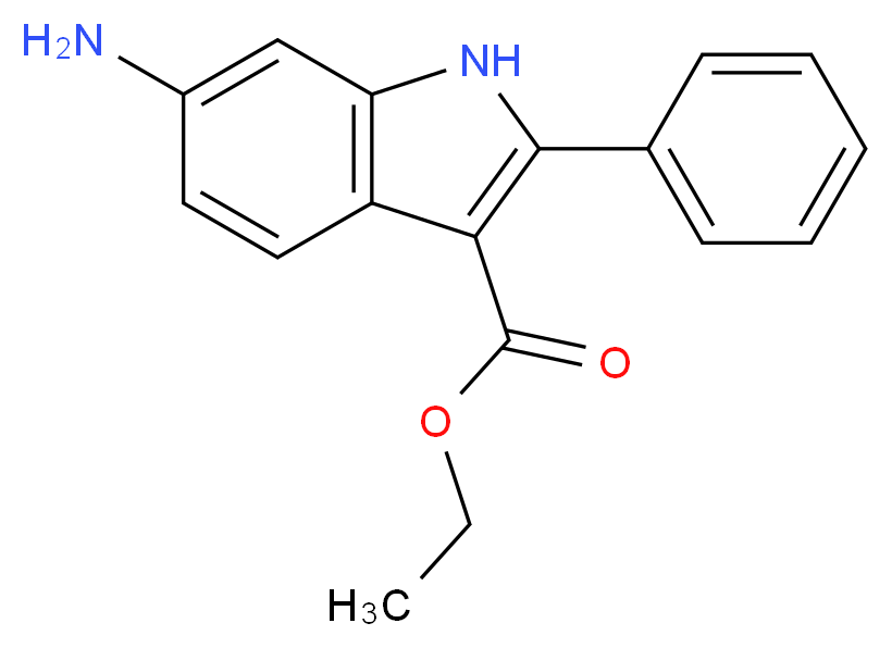 Ethyl 6-amino-2-phenyl-1H-indole-3-carboxylate_分子结构_CAS_945655-38-9)