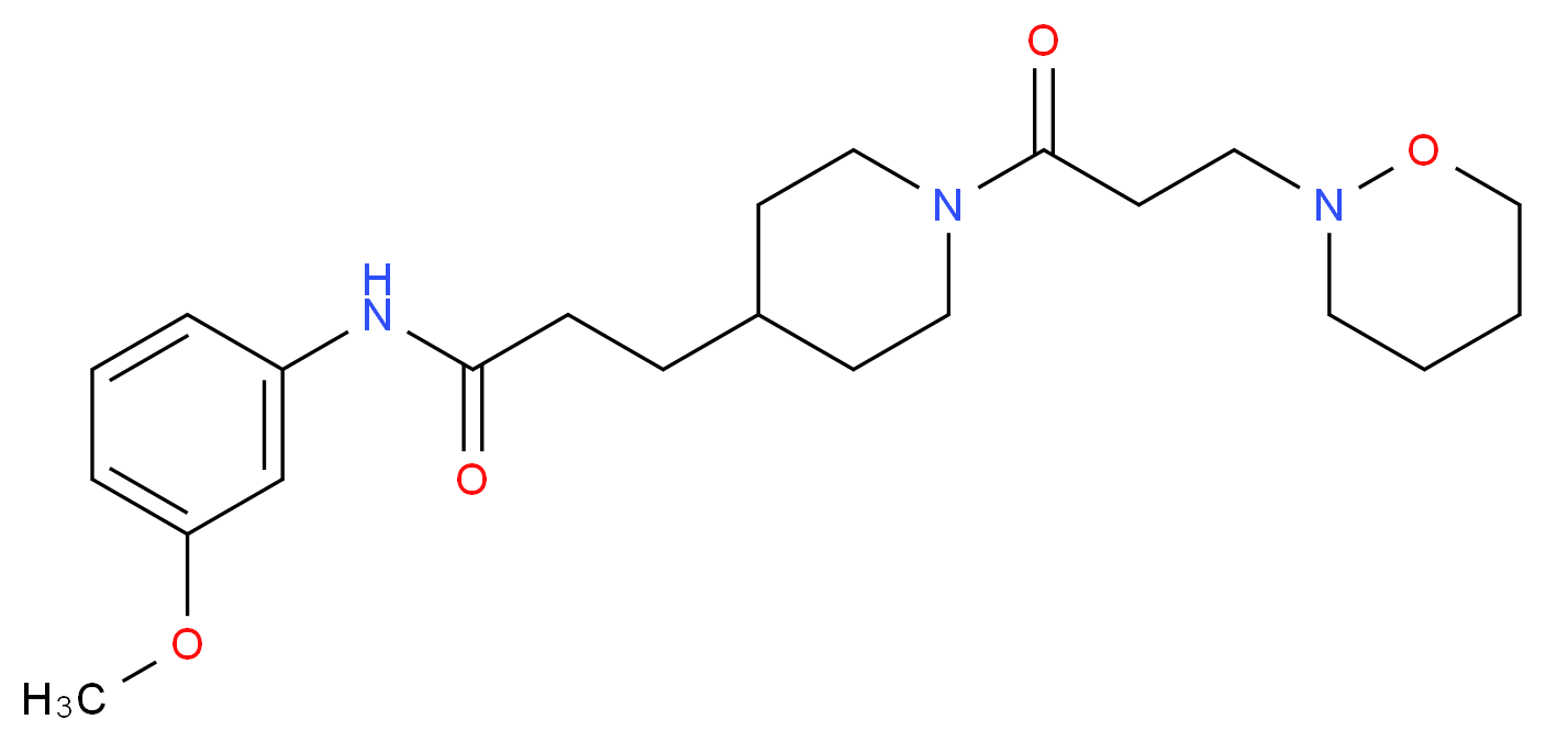 N-(3-methoxyphenyl)-3-{1-[3-(1,2-oxazinan-2-yl)propanoyl]-4-piperidinyl}propanamide_分子结构_CAS_)
