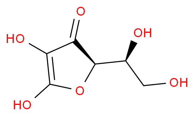 (2R)-2-[(1S)-1,2-dihydroxyethyl]-4,5-dihydroxy-2,3-dihydrofuran-3-one_分子结构_CAS_50-81-7