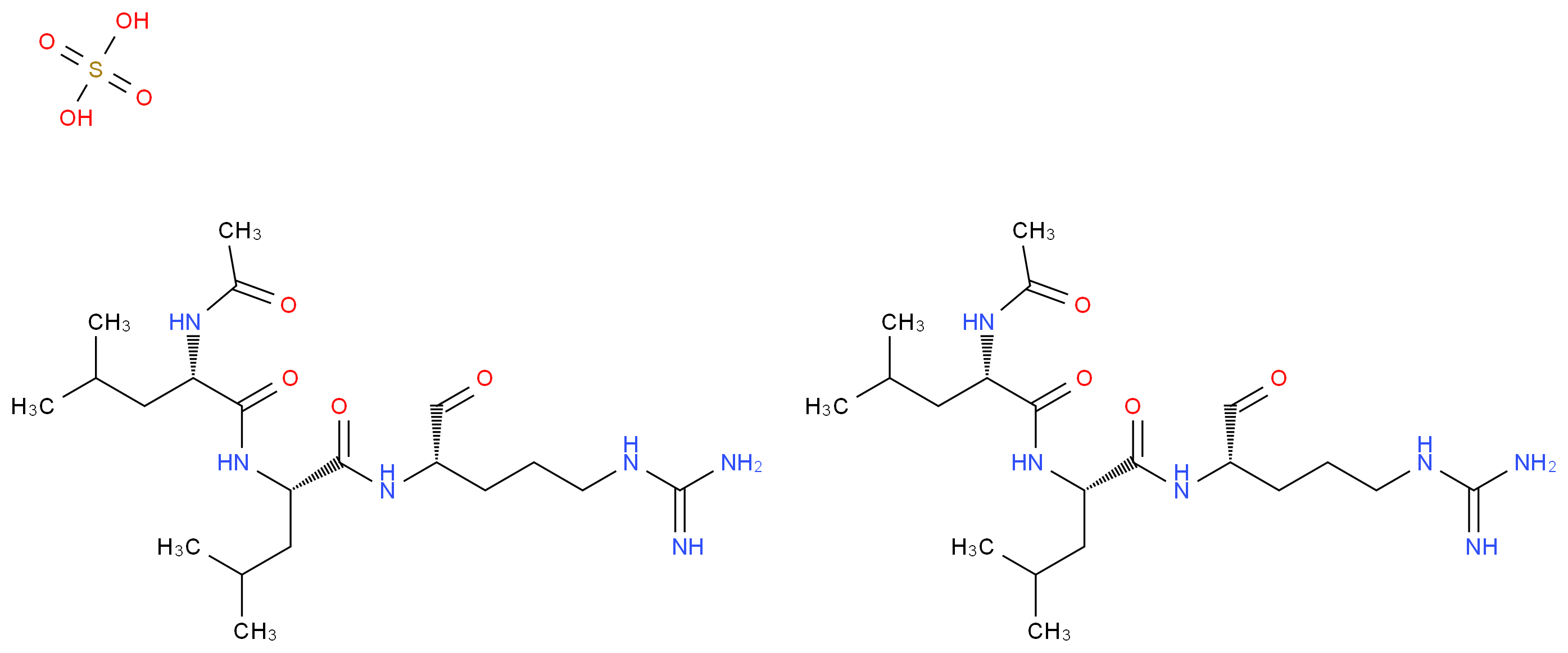 bis((2S)-N-[(1S)-1-{[(2S)-5-carbamimidamido-1-oxopentan-2-yl]carbamoyl}-3-methylbutyl]-2-acetamido-4-methylpentanamide); sulfuric acid_分子结构_CAS_103476-89-7