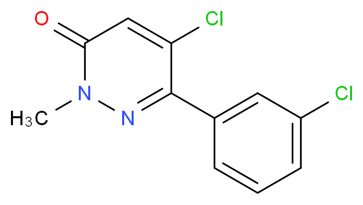5-chloro-6-(3-chlorophenyl)-2-methyl-2,3-dihydropyridazin-3-one_分子结构_CAS_849021-00-7