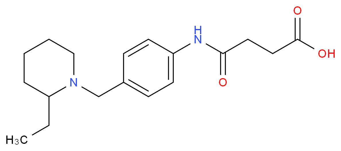 N-[4-(2-Ethyl-piperidin-1-ylmethyl)-phenyl]-succinamic acid_分子结构_CAS_)