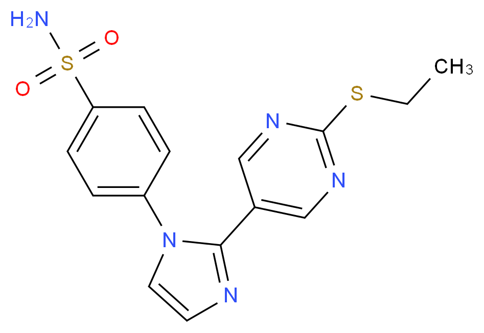 4-{2-[2-(ethylthio)pyrimidin-5-yl]-1H-imidazol-1-yl}benzenesulfonamide_分子结构_CAS_)