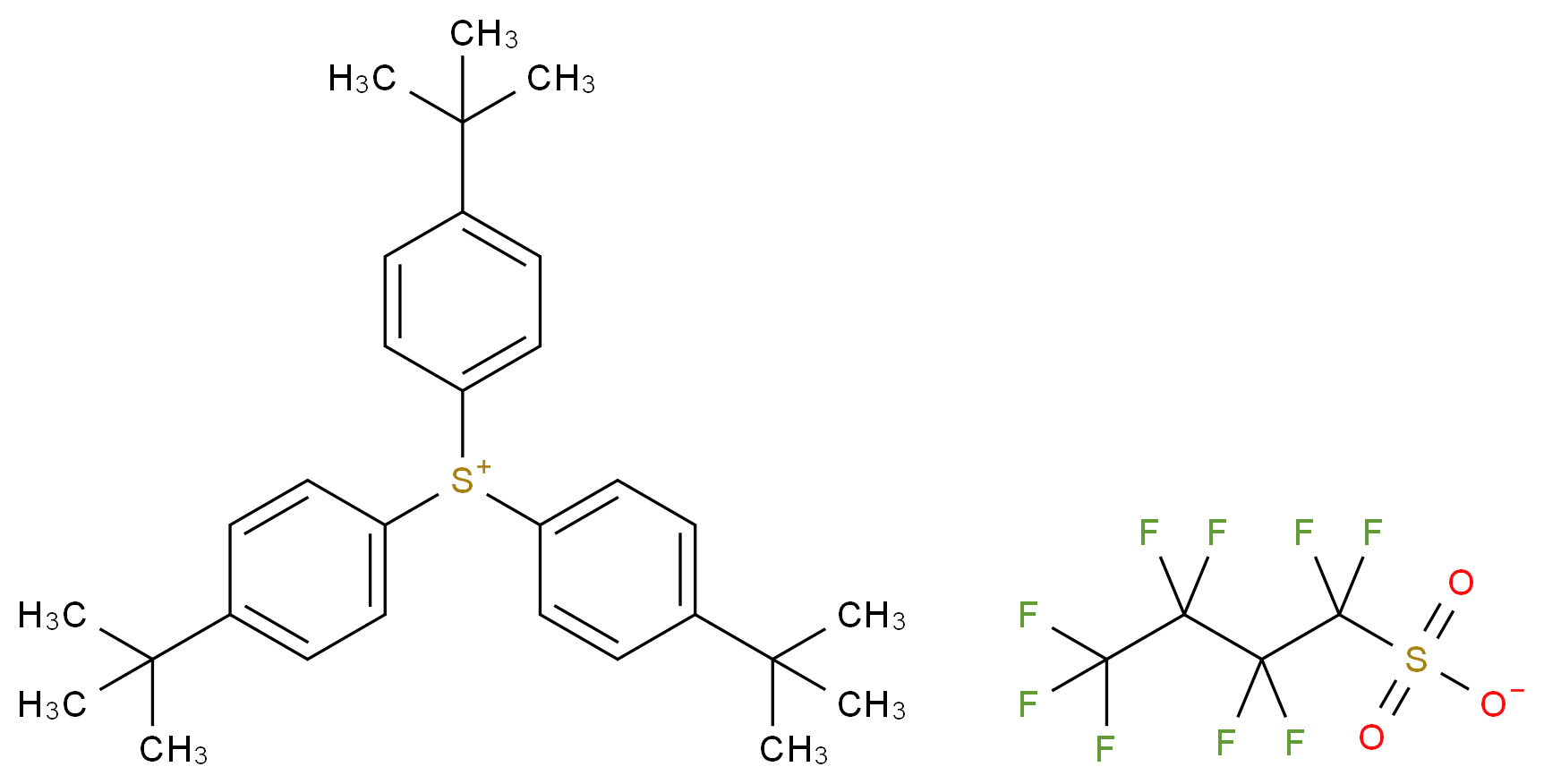 tris(4-tert-butylphenyl)sulfanium nonafluorobutane-1-sulfonate_分子结构_CAS_241806-75-7