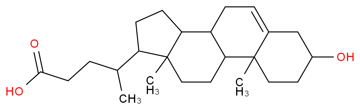4-{5-hydroxy-2,15-dimethyltetracyclo[8.7.0.0<sup>2</sup>,<sup>7</sup>.0<sup>1</sup><sup>1</sup>,<sup>1</sup><sup>5</sup>]heptadec-7-en-14-yl}pentanoic acid_分子结构_CAS_5255-17-4