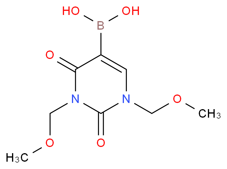 (1,3-Bis(methoxymethyl)-2,4-dioxo-1,2,3,4-tetrahydropyrimidin-5-yl)boronic acid_分子结构_CAS_1256346-16-3)