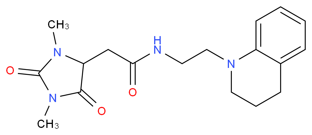 N-[2-(3,4-dihydroquinolin-1(2H)-yl)ethyl]-2-(1,3-dimethyl-2,5-dioxoimidazolidin-4-yl)acetamide_分子结构_CAS_)