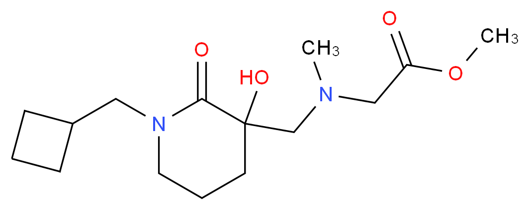 methyl N-{[1-(cyclobutylmethyl)-3-hydroxy-2-oxo-3-piperidinyl]methyl}-N-methylglycinate_分子结构_CAS_)