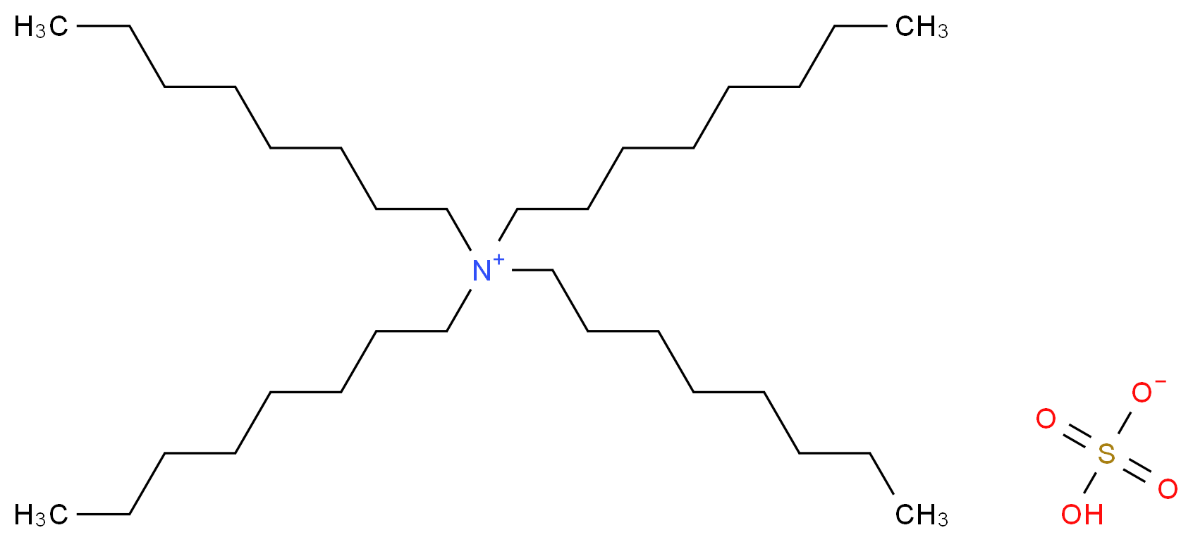 tetraoctylazanium hydrogen sulfate_分子结构_CAS_51876-16-5