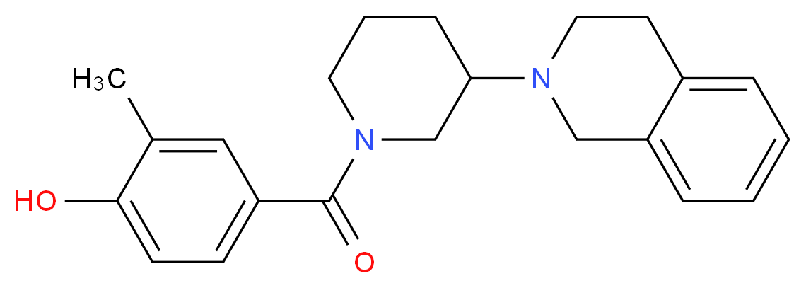 4-{[3-(3,4-dihydro-2(1H)-isoquinolinyl)-1-piperidinyl]carbonyl}-2-methylphenol_分子结构_CAS_)