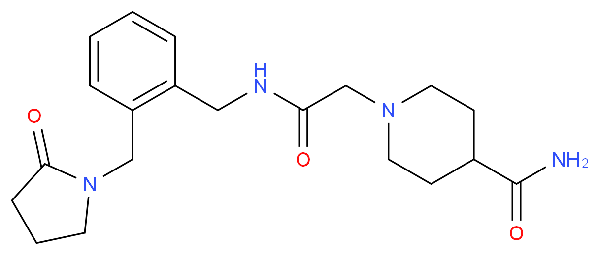 1-[2-oxo-2-({2-[(2-oxo-1-pyrrolidinyl)methyl]benzyl}amino)ethyl]-4-piperidinecarboxamide_分子结构_CAS_)