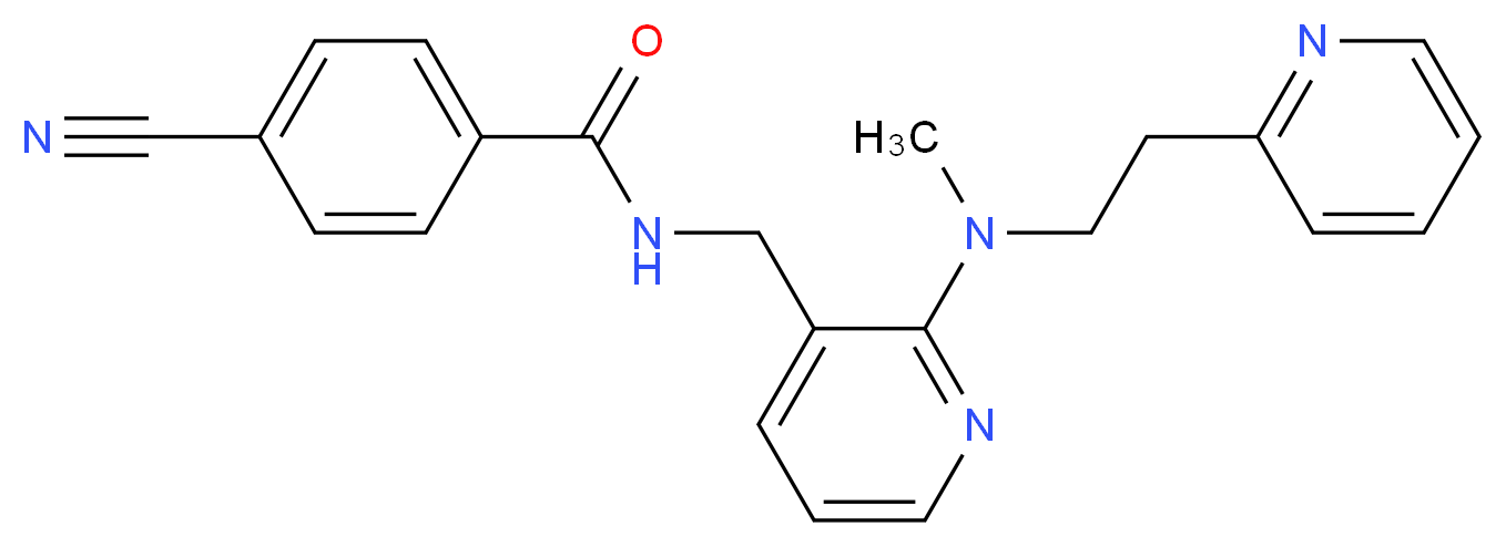 4-cyano-N-({2-[methyl(2-pyridin-2-ylethyl)amino]pyridin-3-yl}methyl)benzamide_分子结构_CAS_)