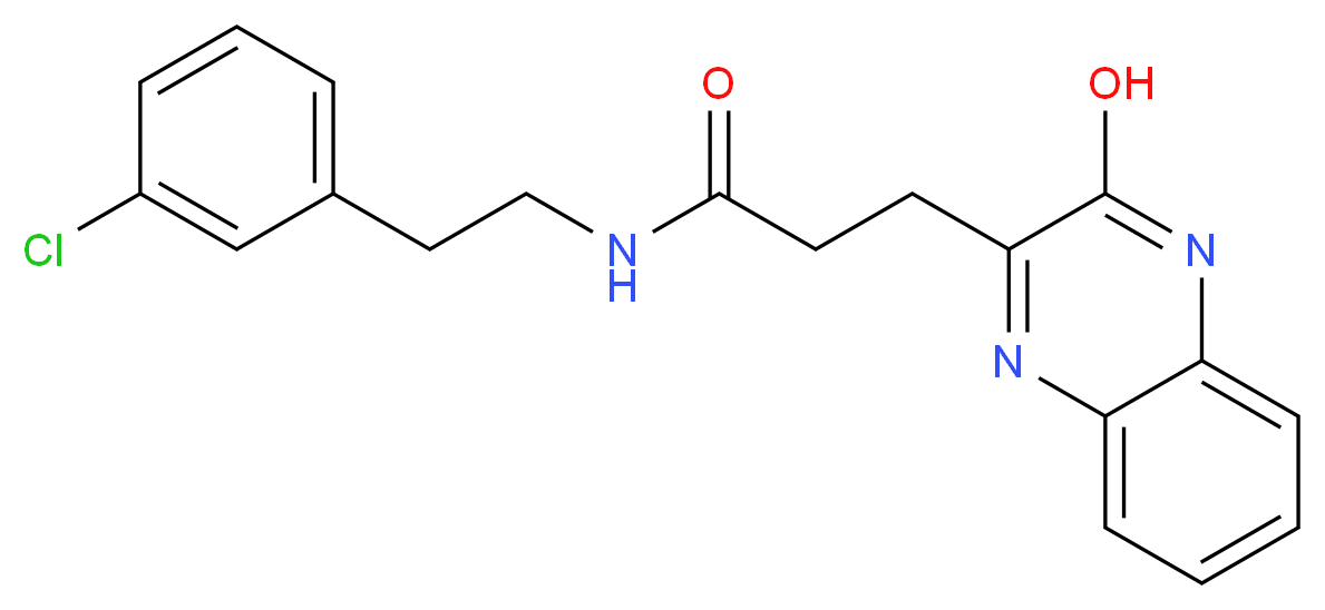 N-[2-(3-chlorophenyl)ethyl]-3-(3-hydroxy-2-quinoxalinyl)propanamide_分子结构_CAS_)