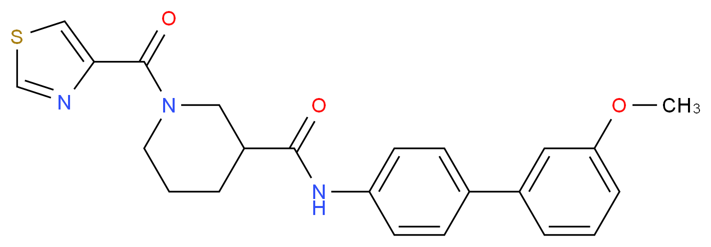 N-(3'-methoxy-4-biphenylyl)-1-(1,3-thiazol-4-ylcarbonyl)-3-piperidinecarboxamide_分子结构_CAS_)