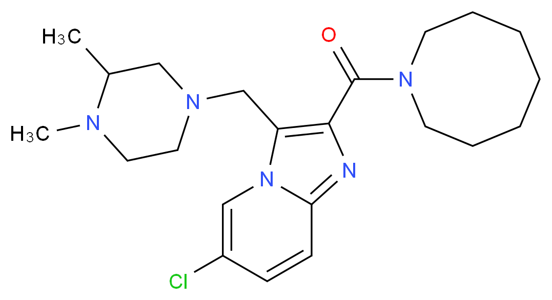 2-(1-azocanylcarbonyl)-6-chloro-3-[(3,4-dimethyl-1-piperazinyl)methyl]imidazo[1,2-a]pyridine_分子结构_CAS_)