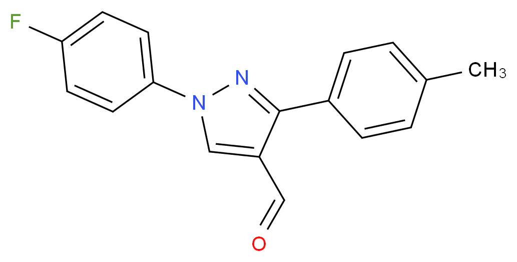 1-(4-fluorophenyl)-3-(4-methylphenyl)-1H-pyrazole-4-carbaldehyde_分子结构_CAS_618098-56-9