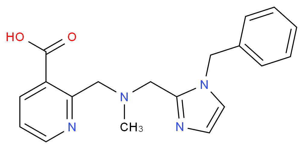 2-{[[(1-benzyl-1H-imidazol-2-yl)methyl](methyl)amino]methyl}nicotinic acid_分子结构_CAS_)