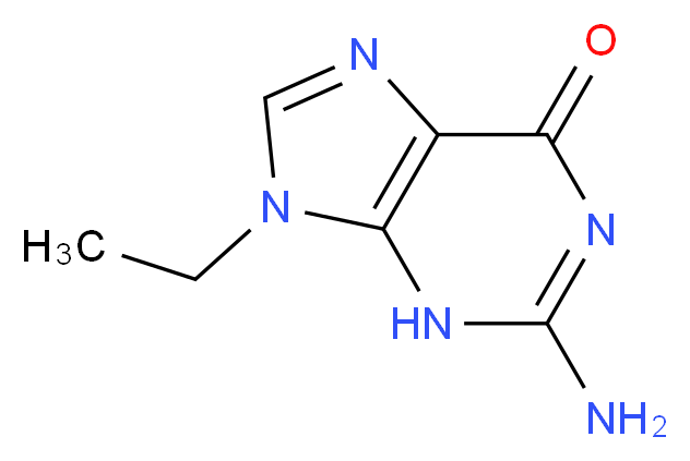 2-amino-9-ethyl-6,9-dihydro-3H-purin-6-one_分子结构_CAS_879-08-3