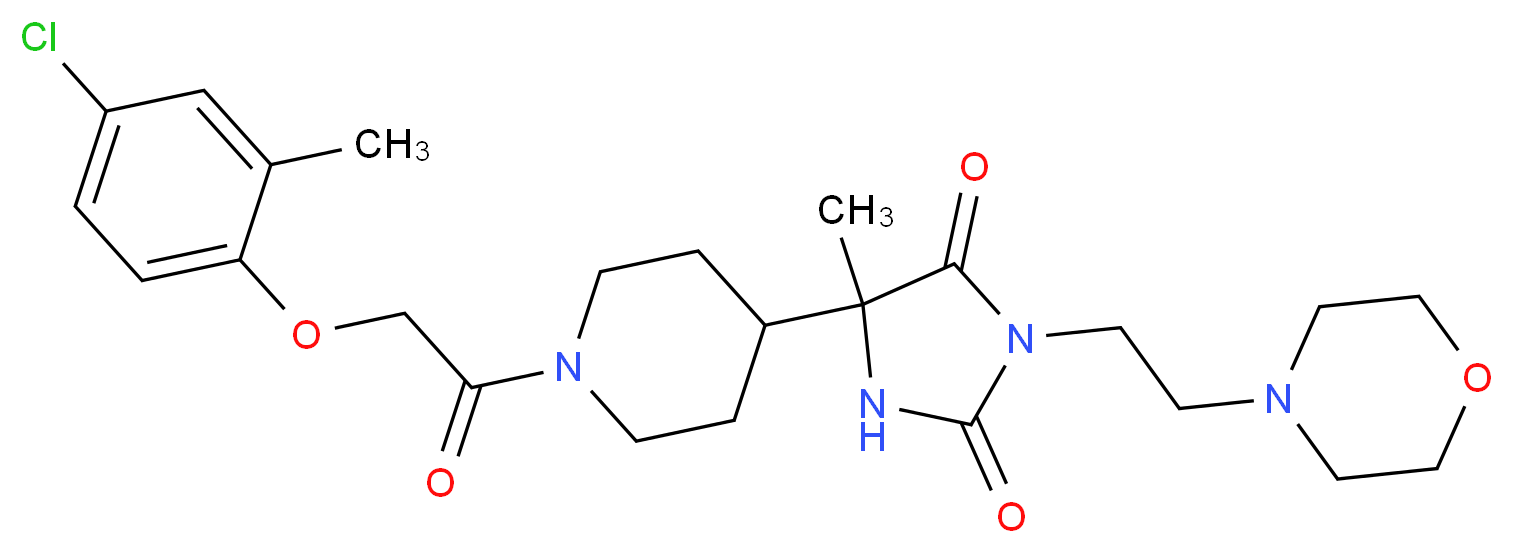 5-{1-[(4-chloro-2-methylphenoxy)acetyl]-4-piperidinyl}-5-methyl-3-[2-(4-morpholinyl)ethyl]-2,4-imidazolidinedione_分子结构_CAS_)